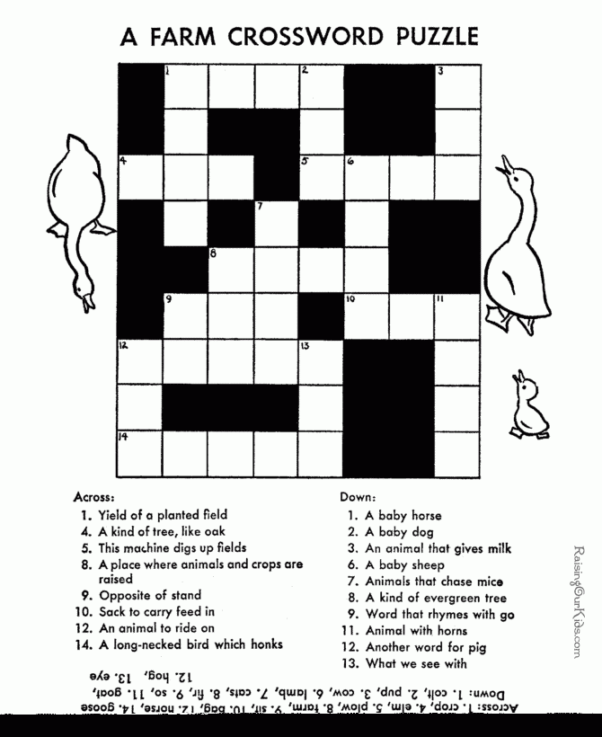 easy crossword puzzles printable for seniors