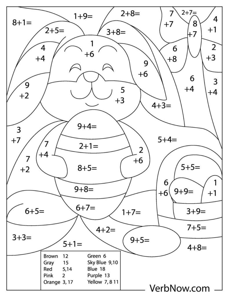 Easy Math Coloring Worksheets