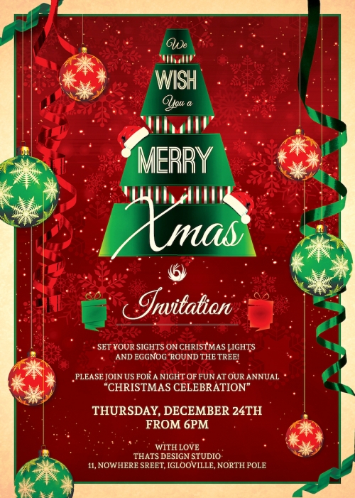 Editable Free Christmas Invitation Templates Word