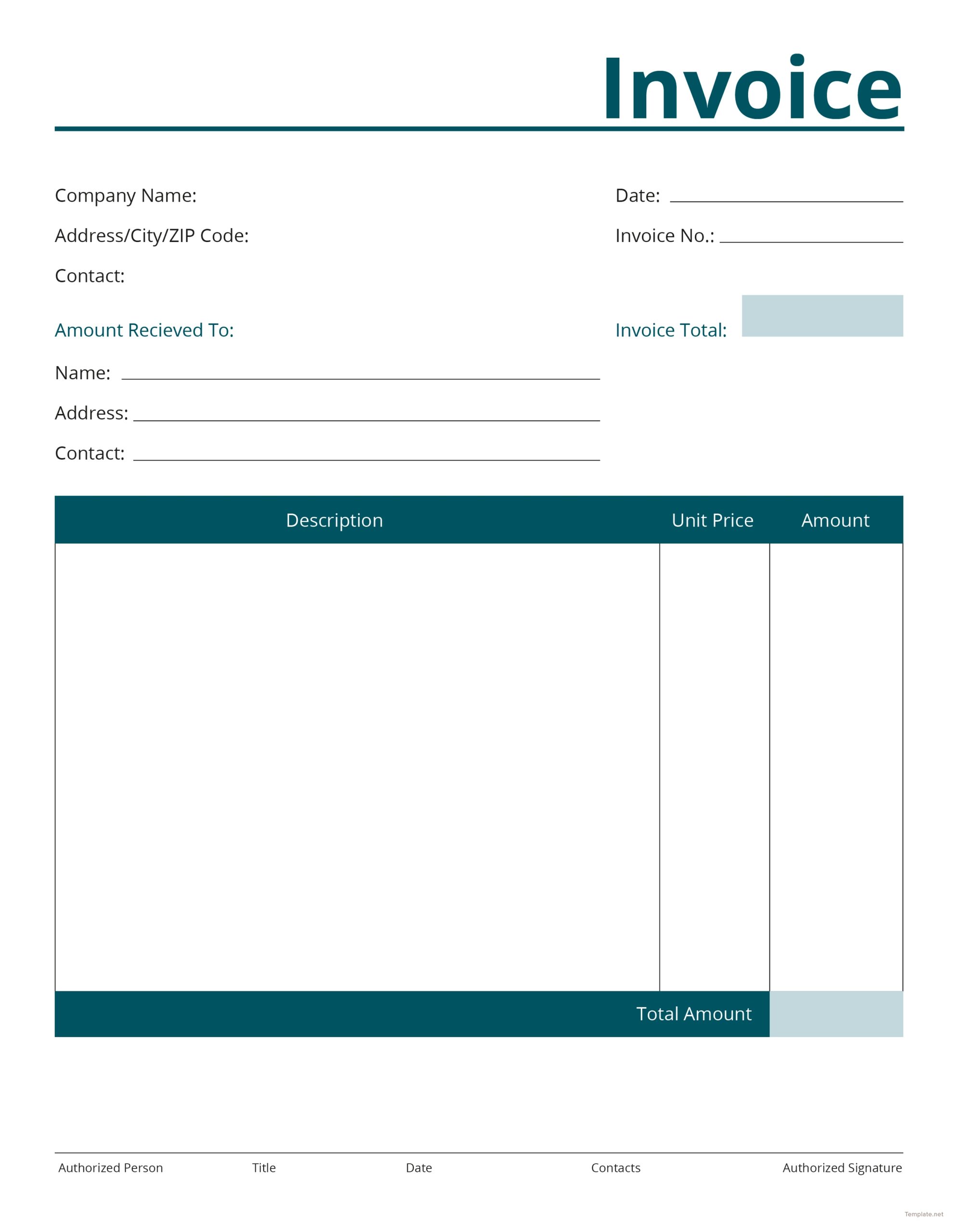 Editable Free Printable Invoice Template Printable Templates Free
