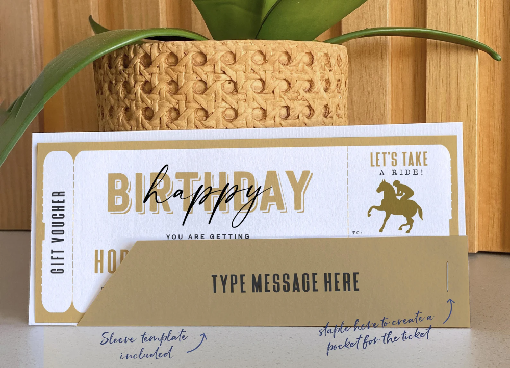 Editable Horse Riding Lessons Gift Voucher Template Birthday Etsy