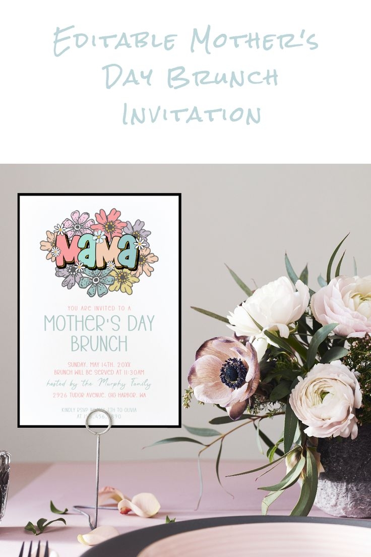 Editable Mothers Day Brunch Invitation Printable Mother 39 s Day Brunch 