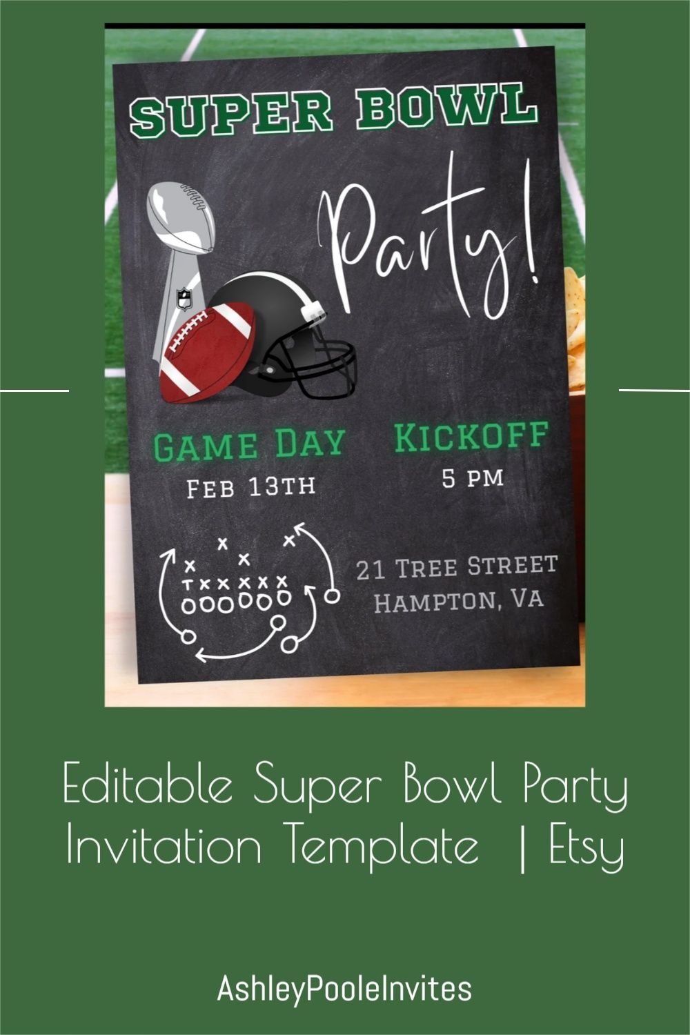 free super bowl party invitation template