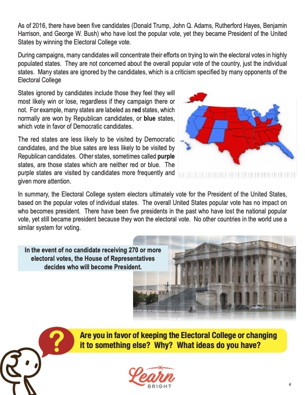 Electoral College System Worksheets Library