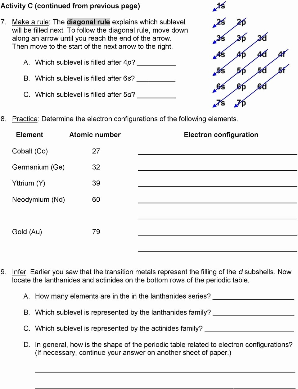 Electron Configuration Practice Worksheet Lovely Electron Configuration