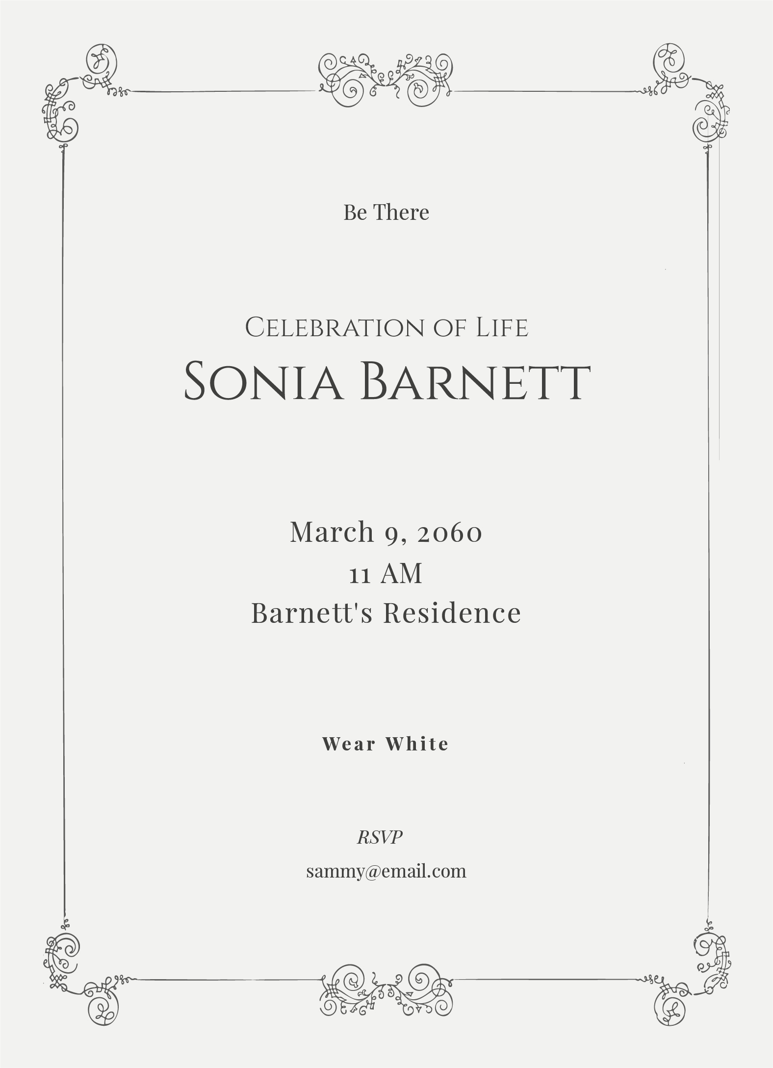 Elegant Celebration Of Life Invitation Template In PSD Illustrator 