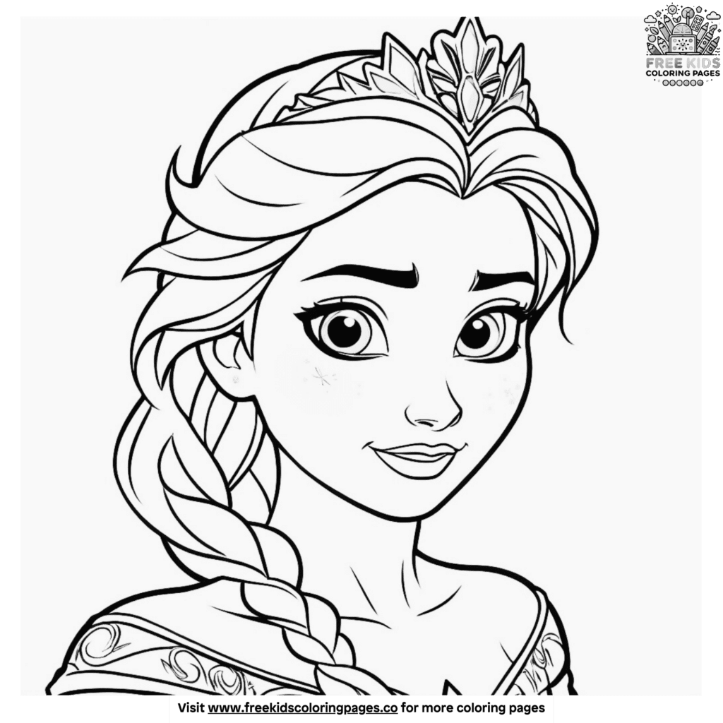 Elegant Elsa Frozen Coloring Pages