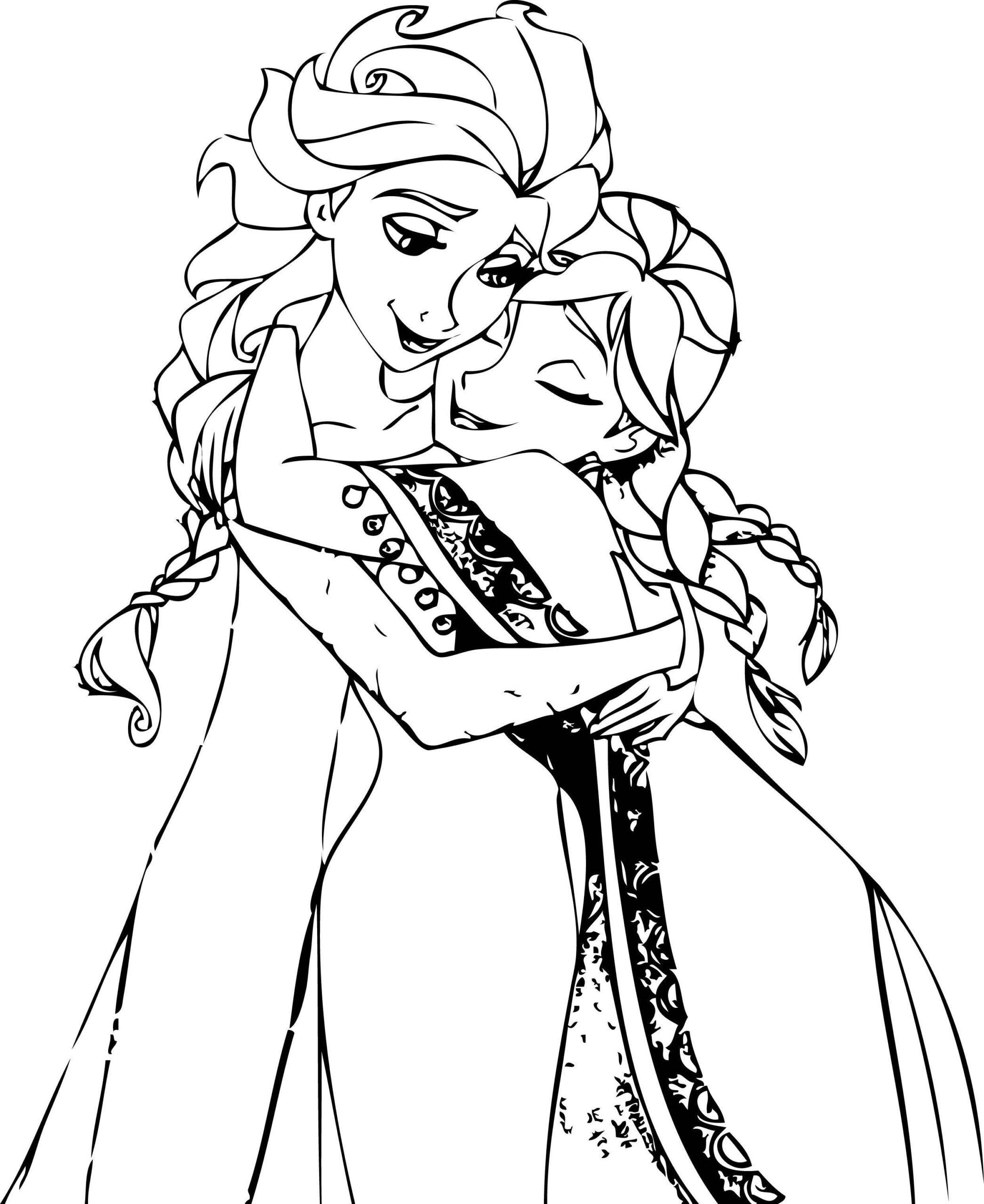 printable coloring pages elsa and anna