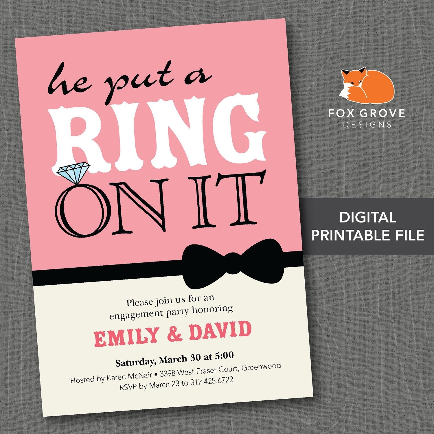 Engagement Party Invitations Template Prntbl concejomunicipaldechinu 