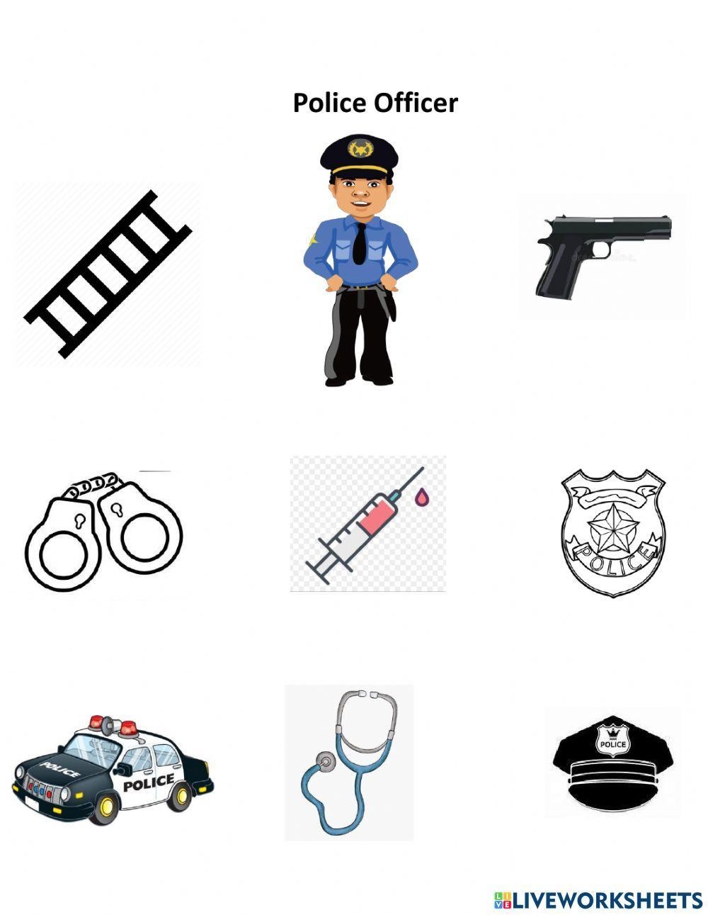 Equipments Using Police Officer Worksheet Live Worksheets 
