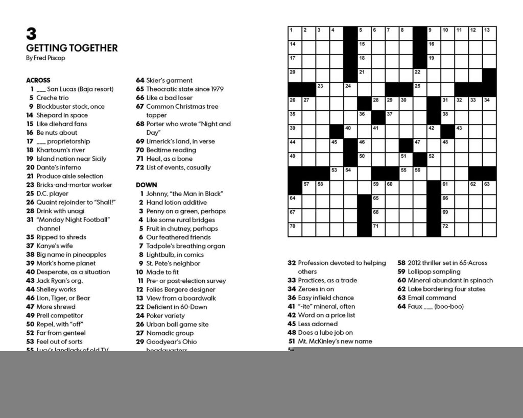 Eugene Sheffer Crossword Puzzle Printable Printable Printable