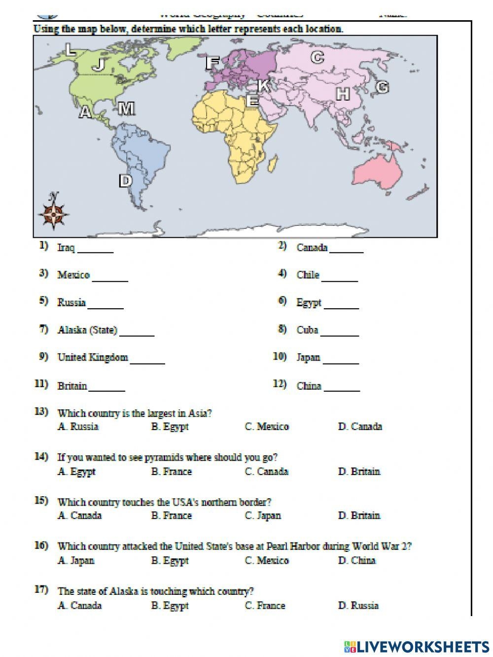 Explore Engaging Geography Worksheets For Students Interactive 