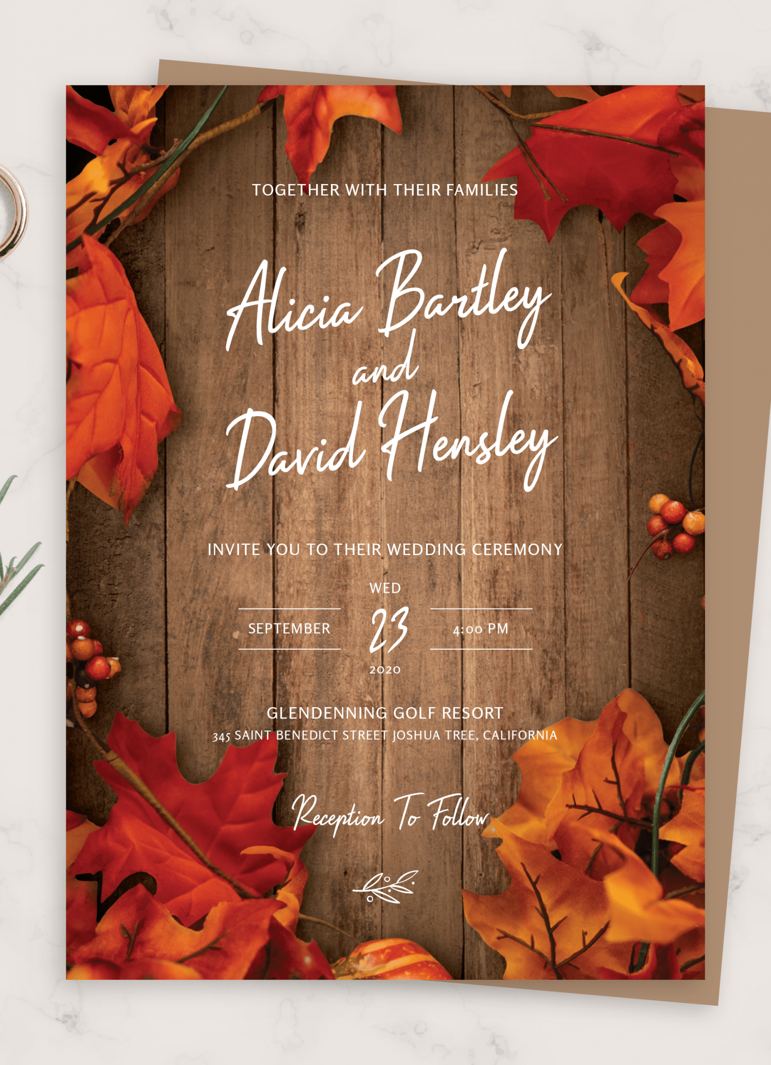 fall invitation templates free download