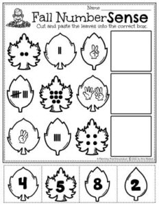 fall worksheets for preschool