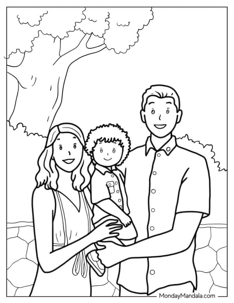 Family Coloring Page Free PDF Printables Coloring Home