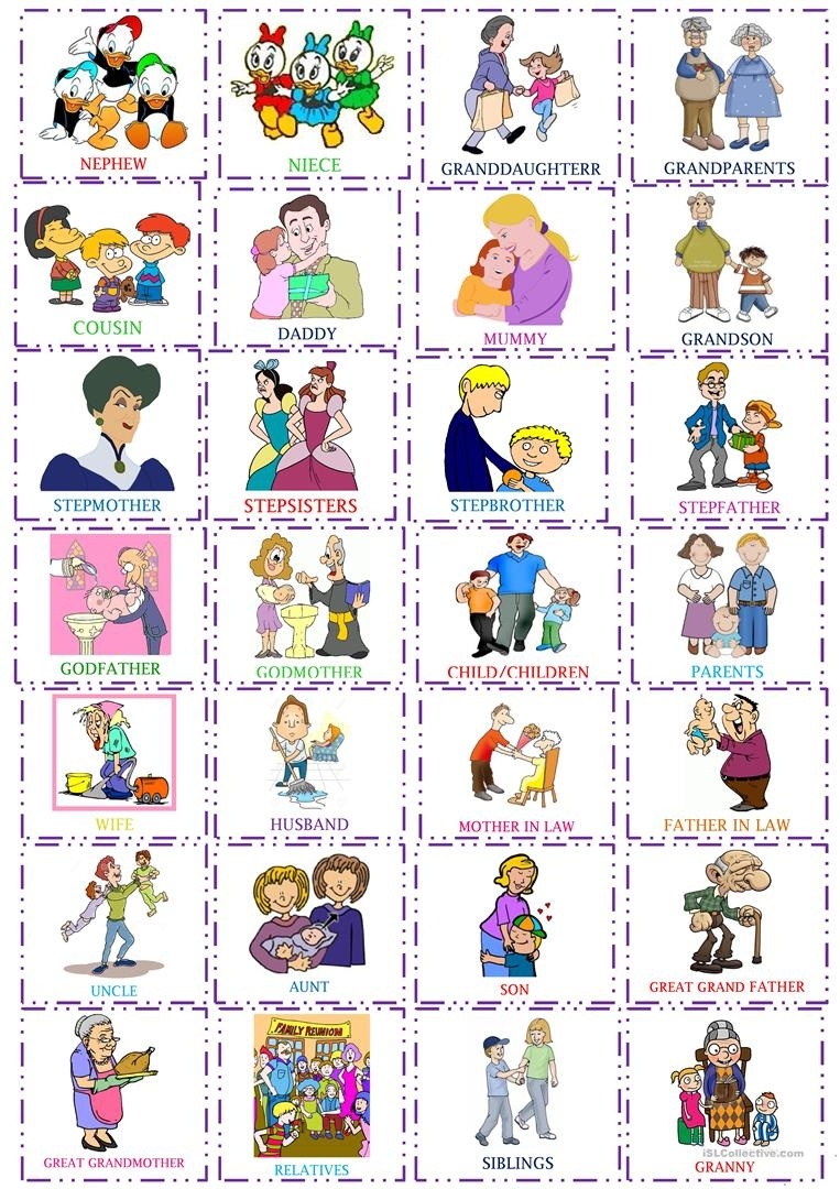 Family Flash Cards Vocabulary Worksheet Free Esl Printable Free