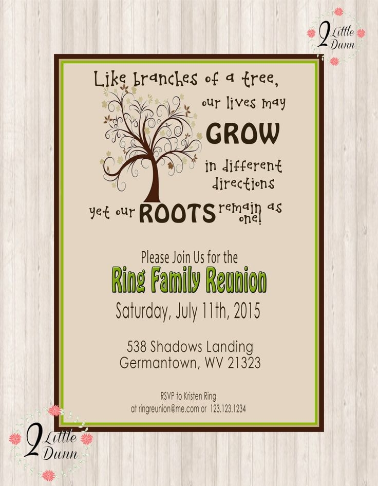 Family Gathering Invitation Templates Printable Calendars AT A GLANCE