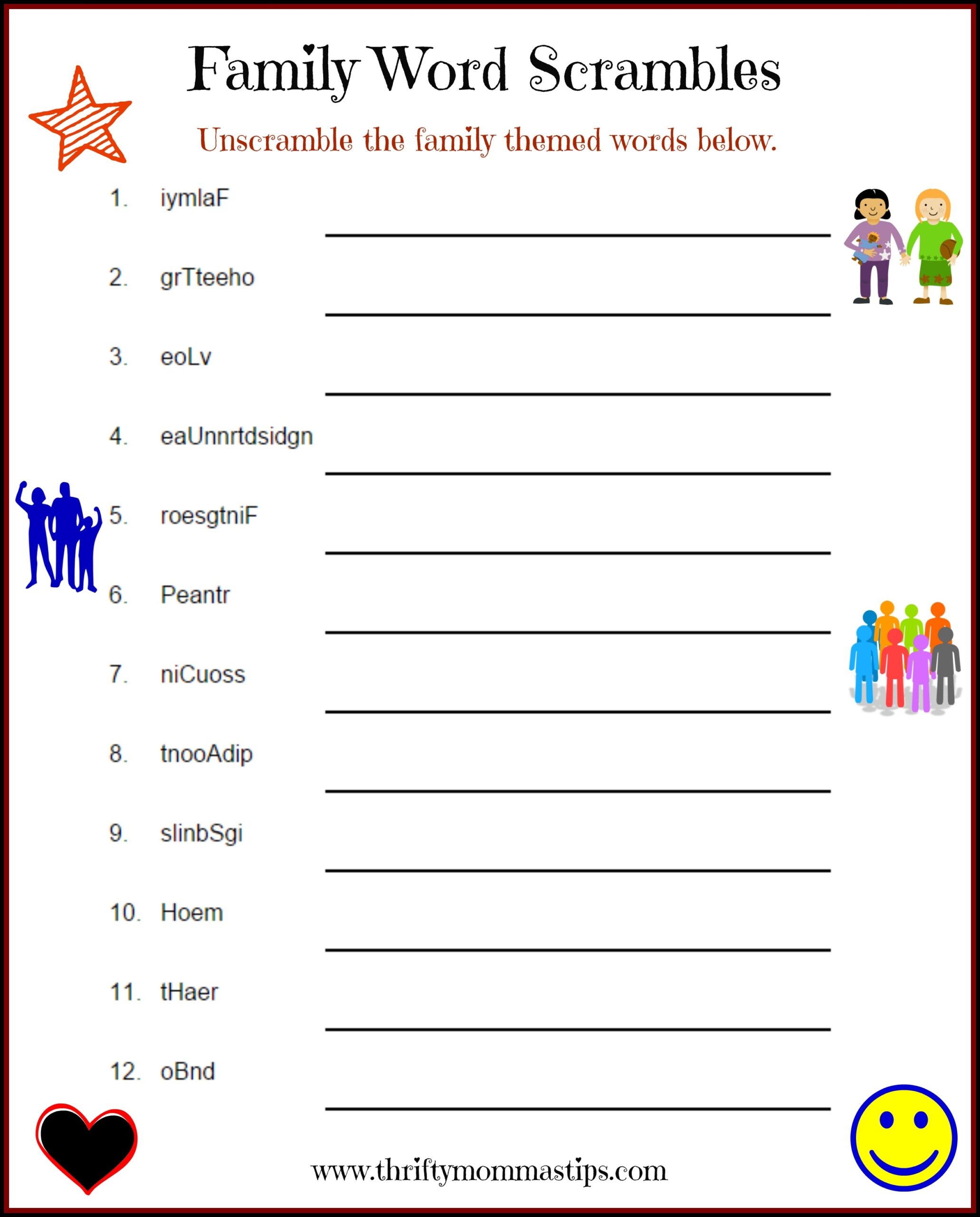 printable word activities
