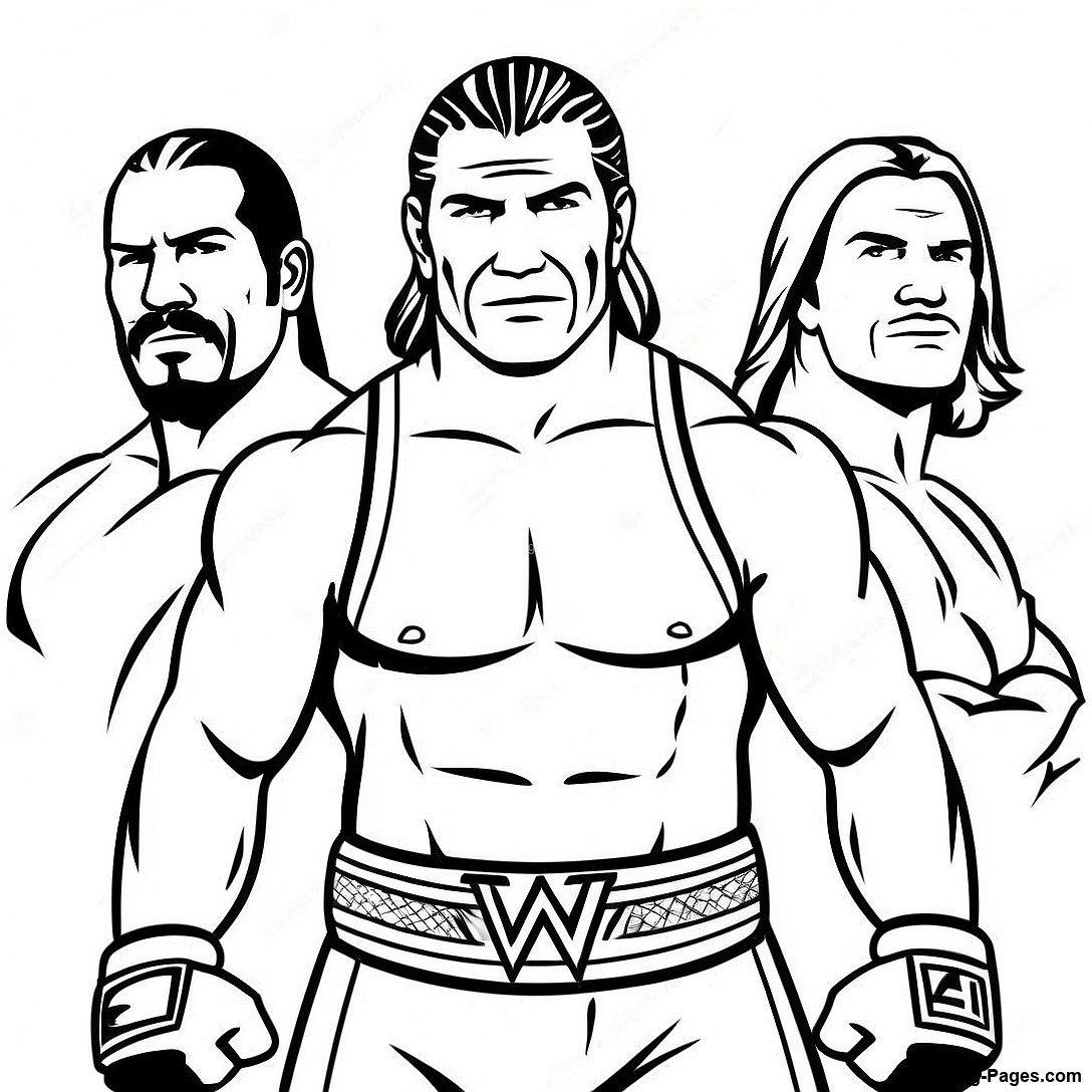 Famous Wwe Superstars Coloring Page Coloring Pages