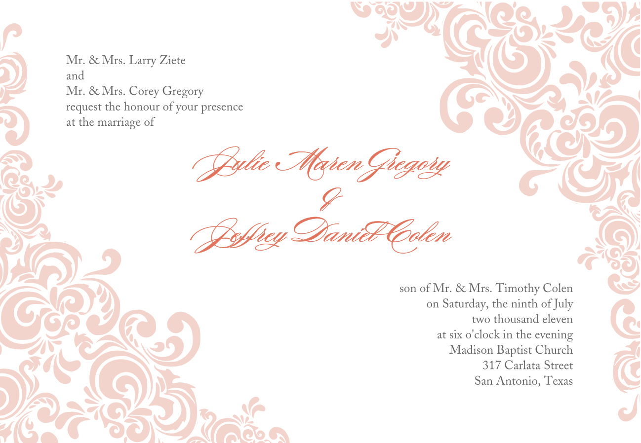 Fancy Blank Invitation Templates