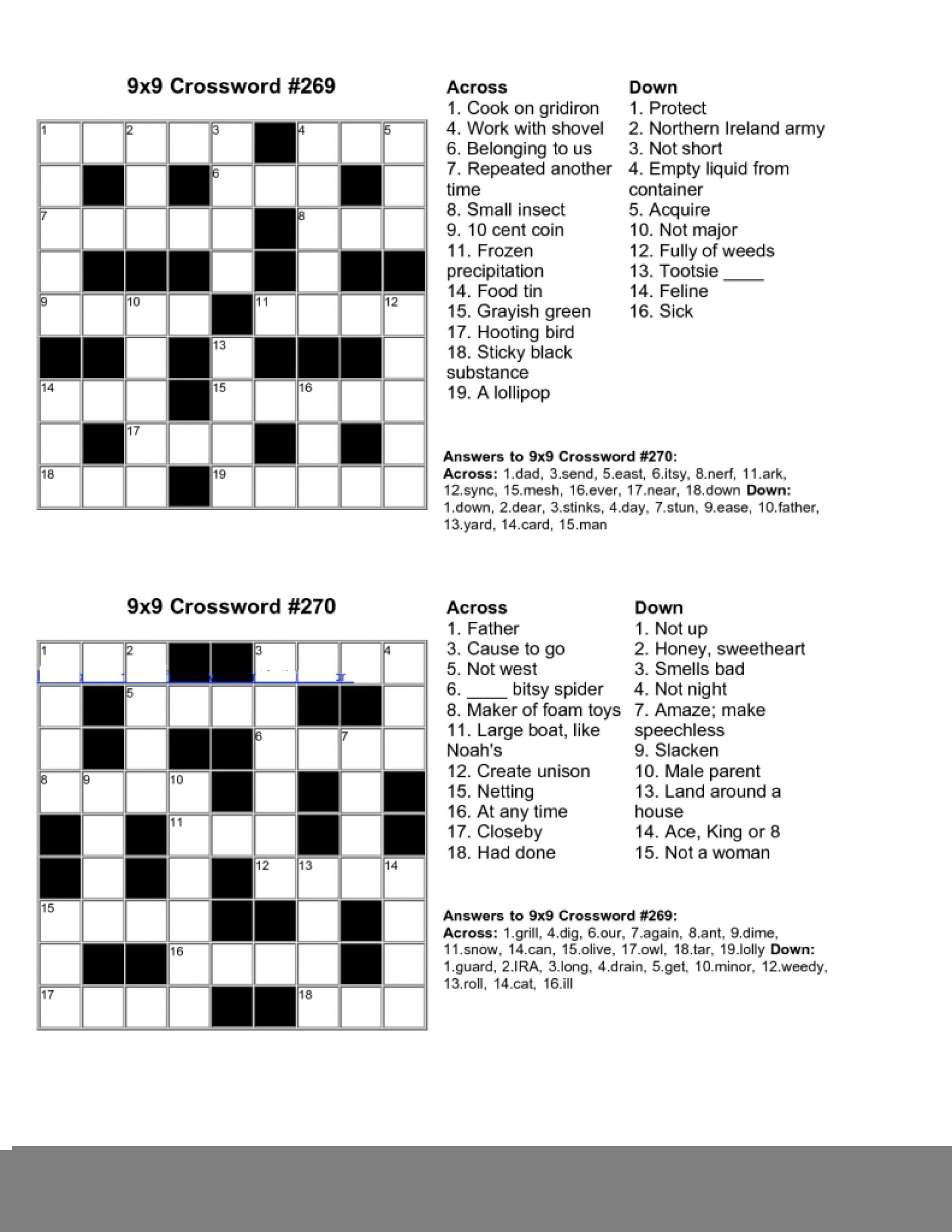 February Crossword Puzzle Printable Printable Crossword Puzzles