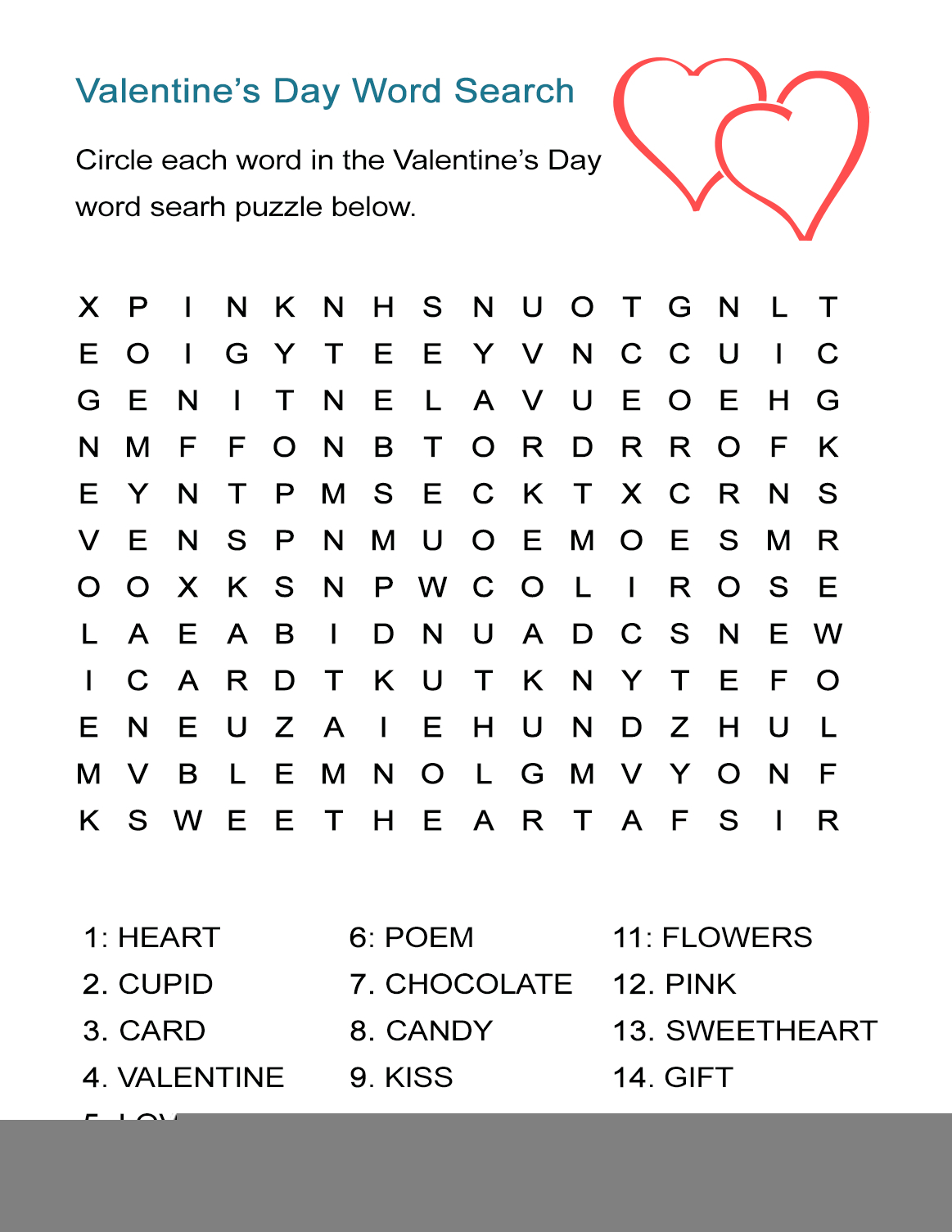 february crossword puzzle printable