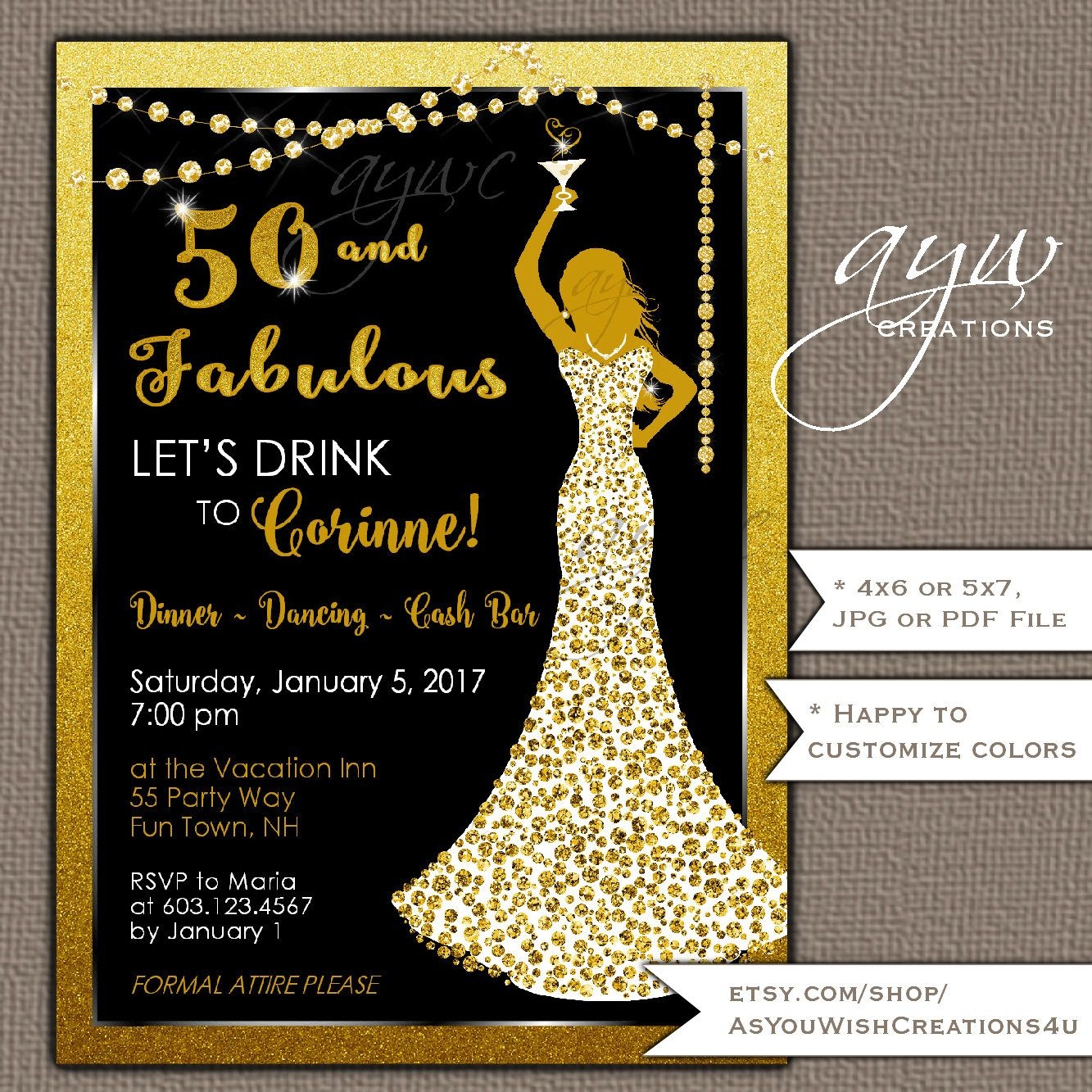 5oth birthday invitation templates