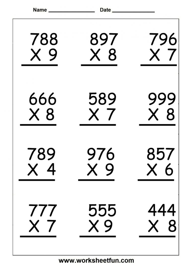 math practice multiplication worksheets