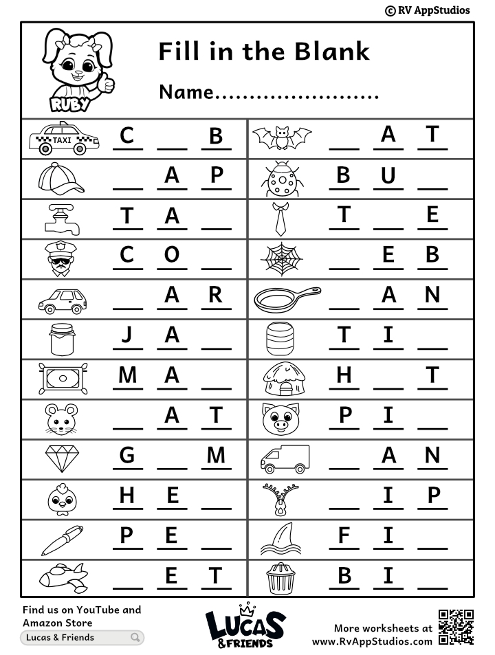 fill in the blank worksheets