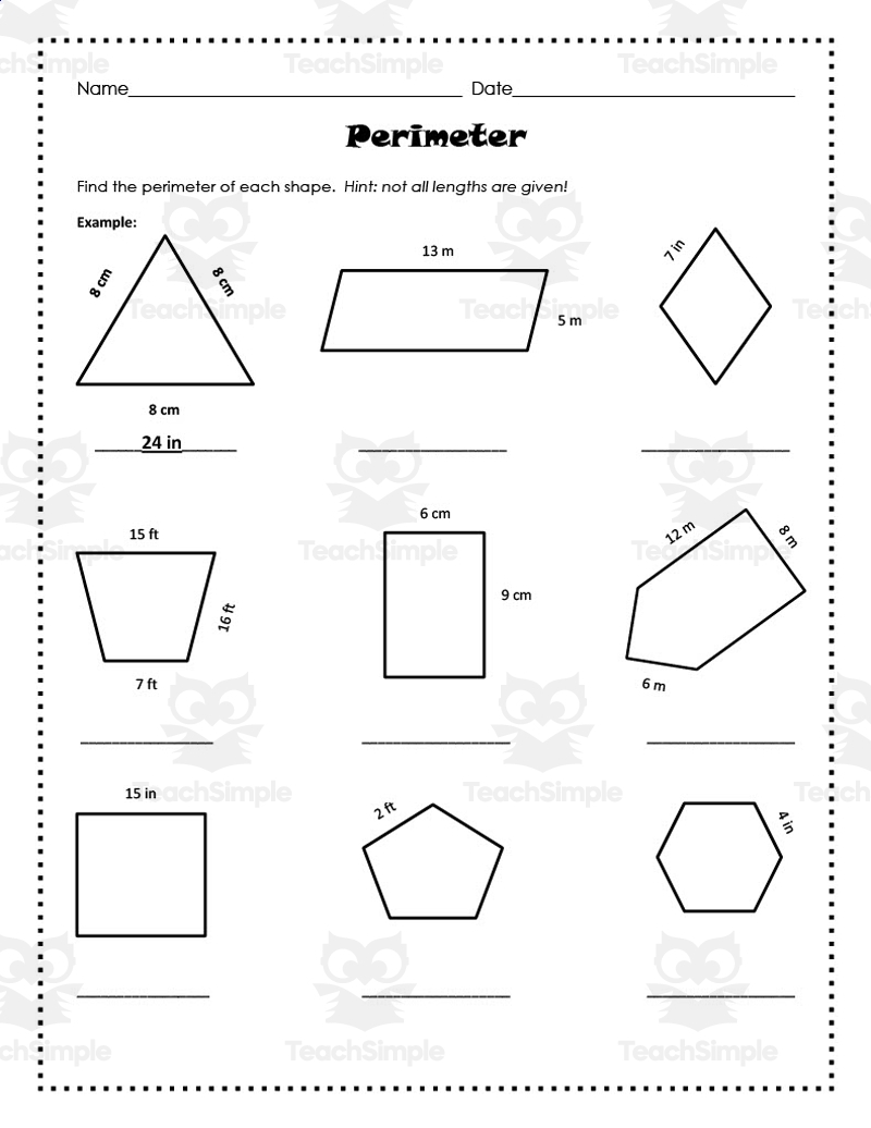 perimeter worksheet