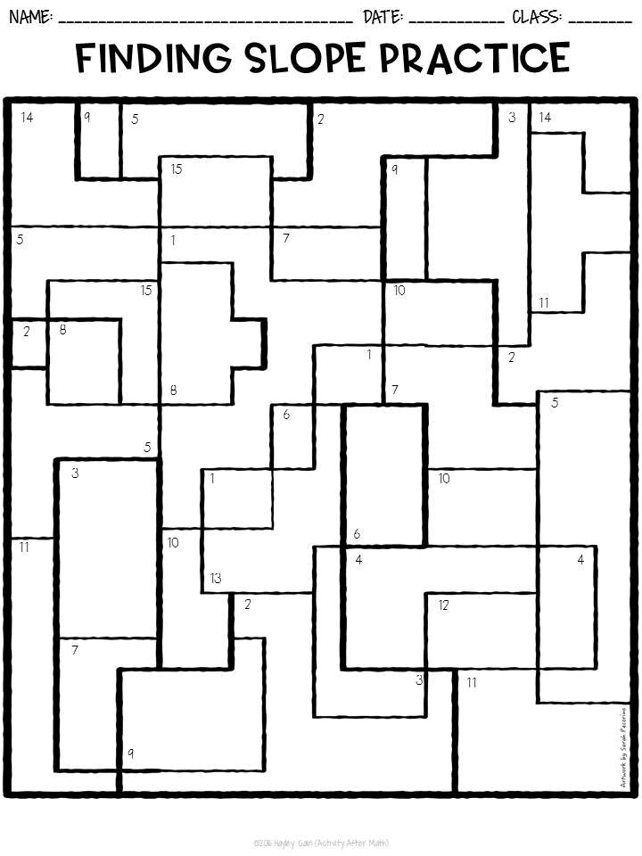 slope practice worksheet