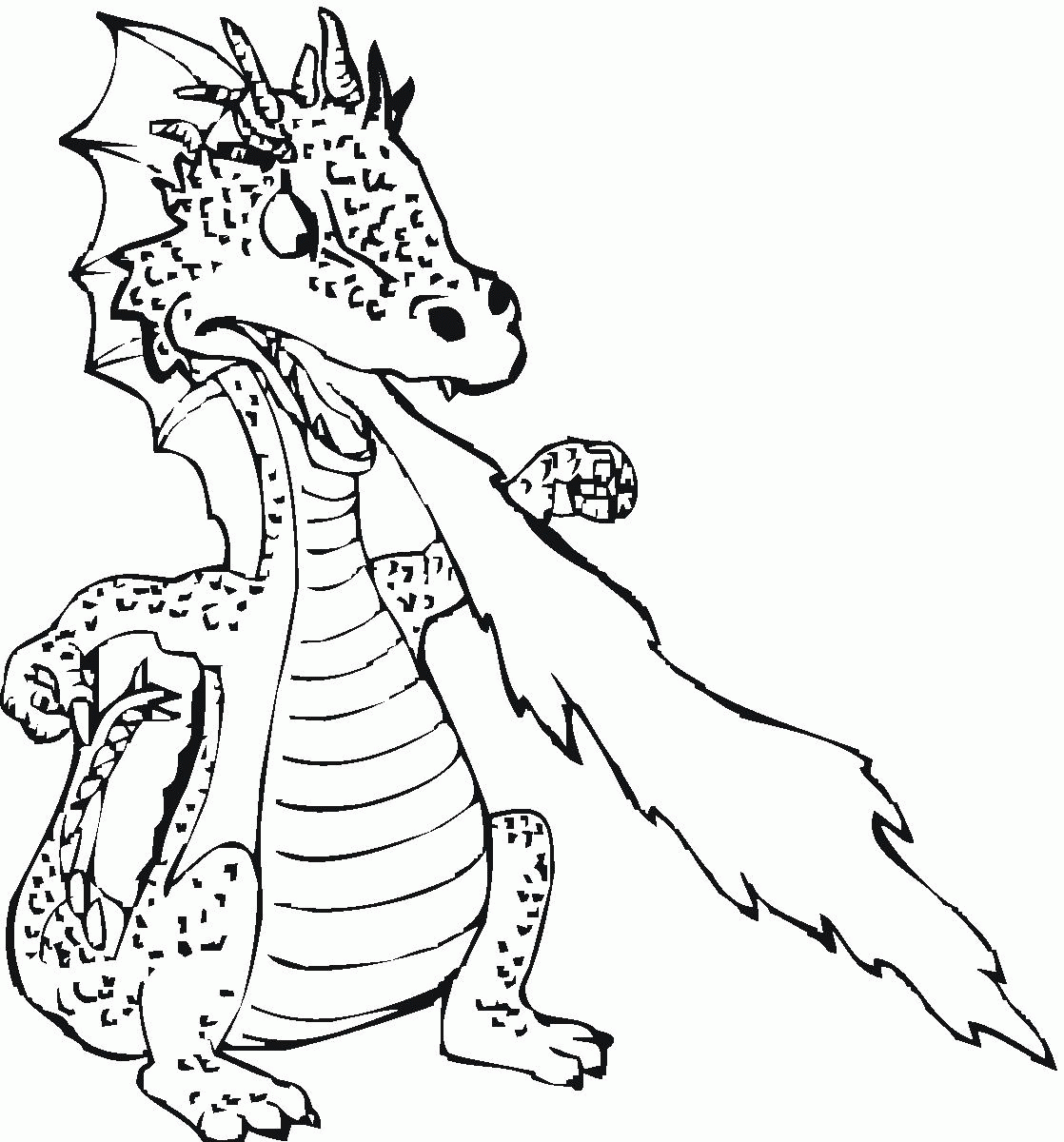 Fire Breathing Dragon Coloring Pages Coloring Home