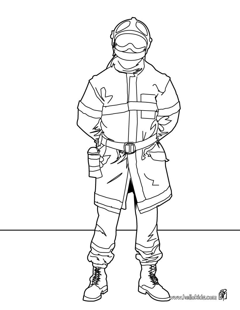 Fireman Coloring Pages Hellokids