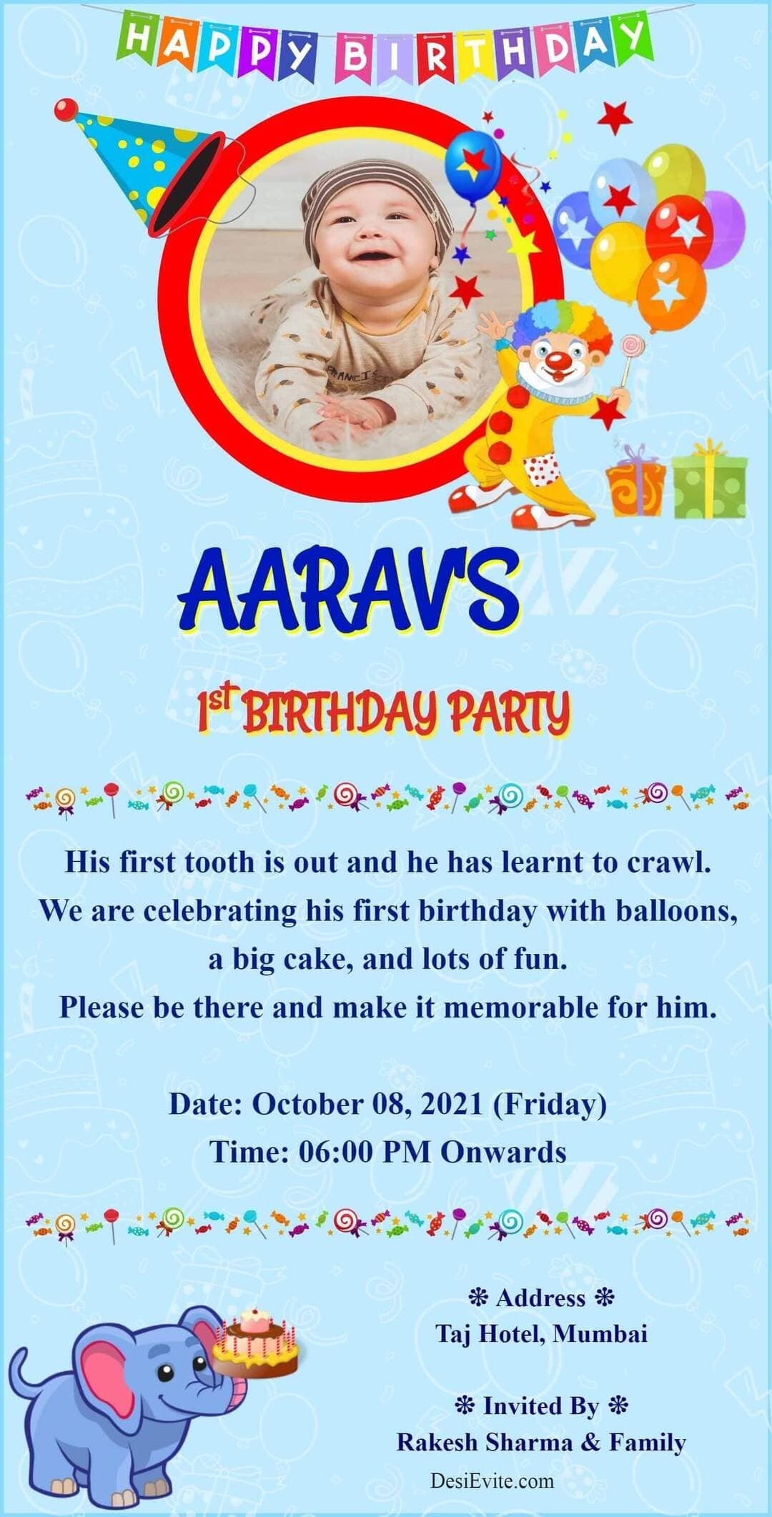 birthday invitation card template