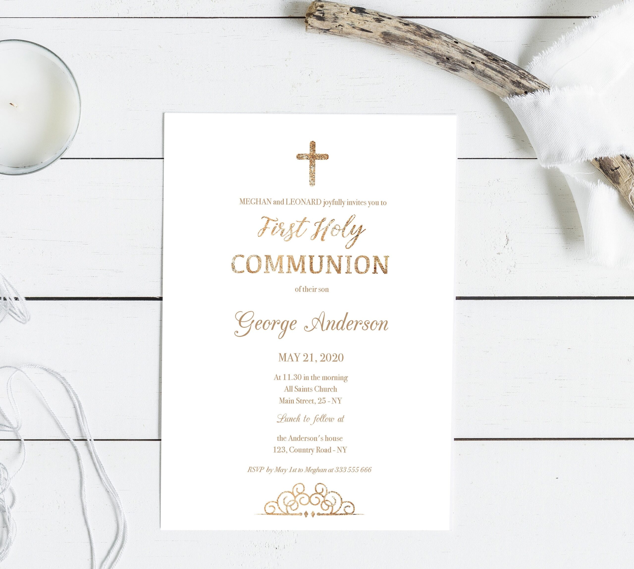 First Holy Communion Invitation Templates Free