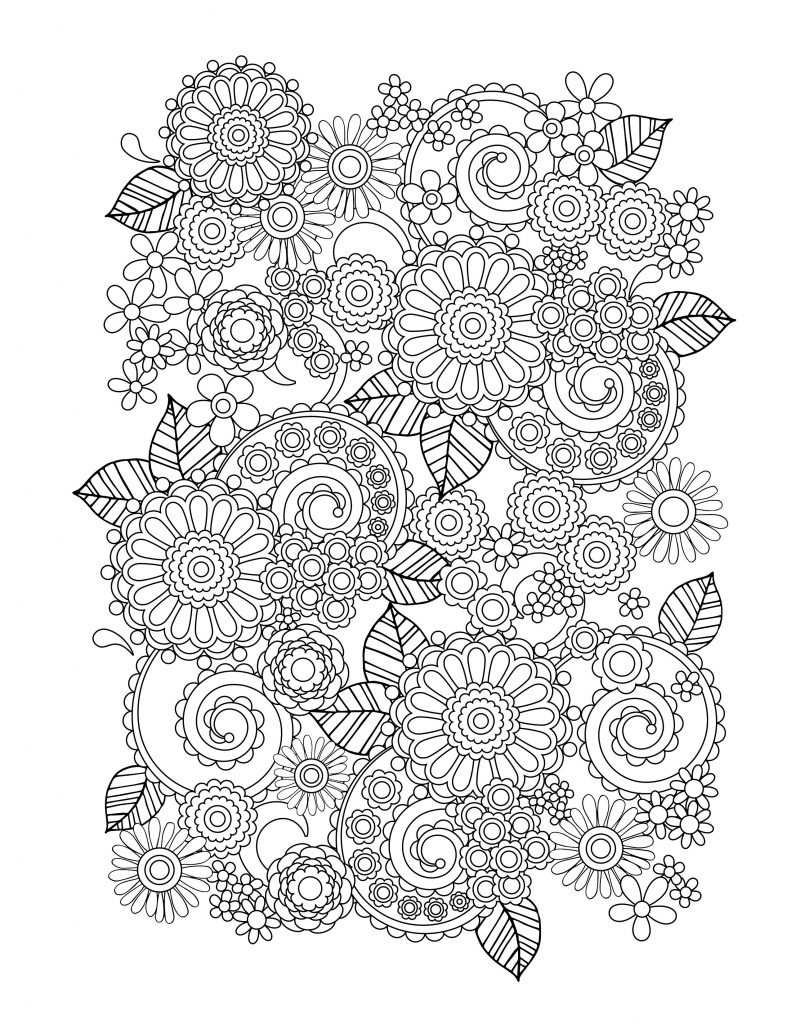 Adult Coloring Flower Pages