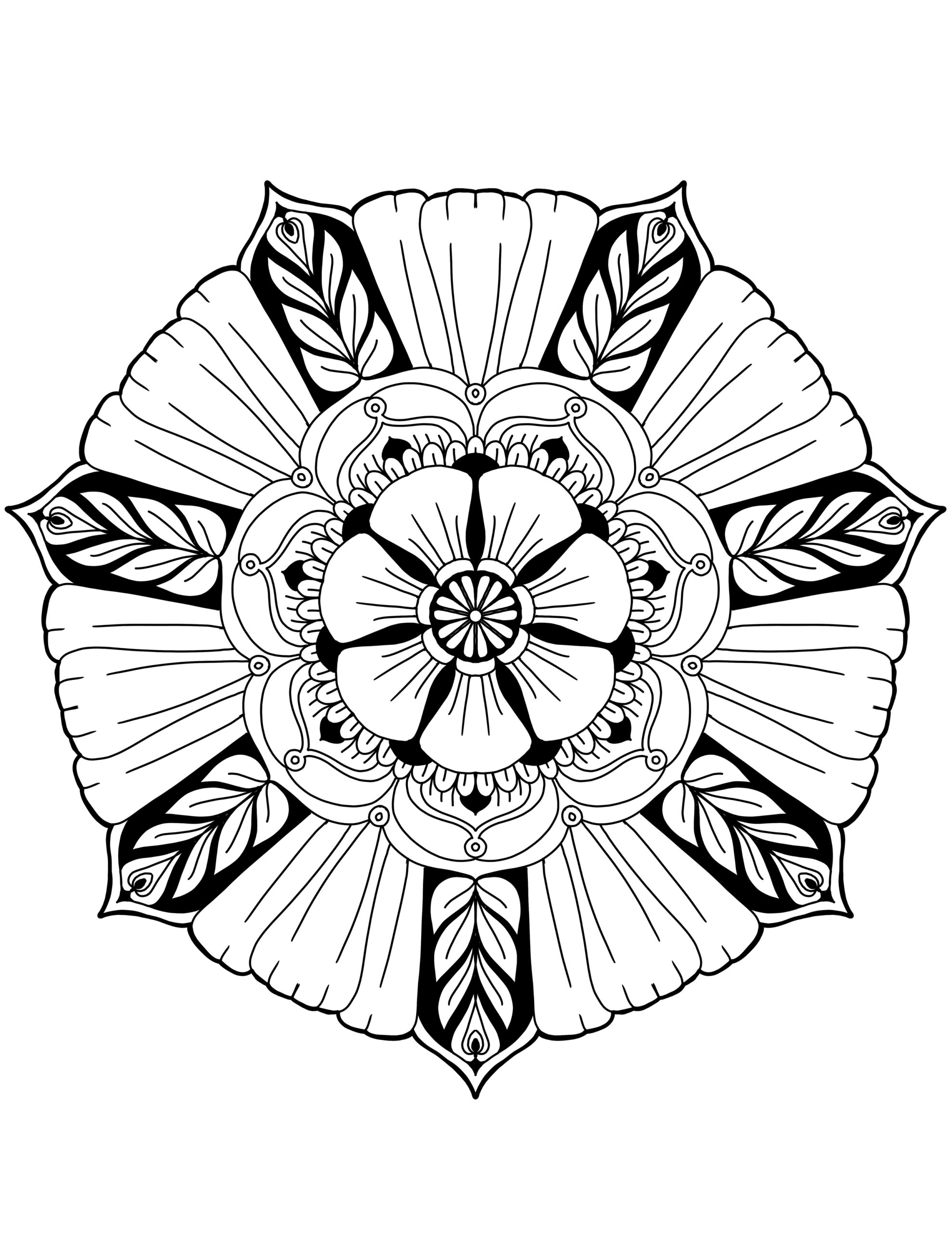 Flower Mandala Art Coloring Pages Coloring Pages