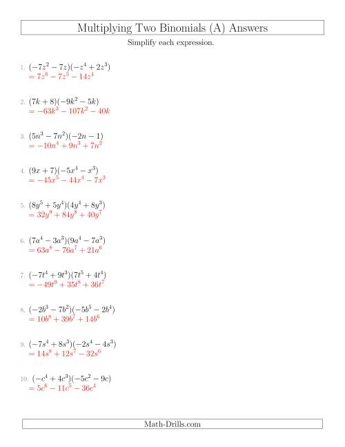 Foil Method Worksheets Library