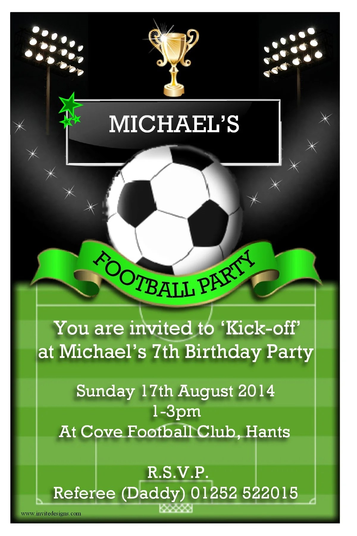 football birthday invitations templates free