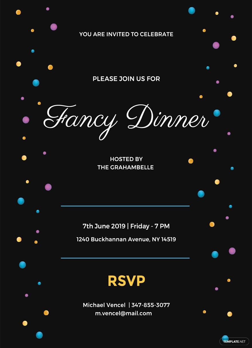 Formal Dinner Invitation Template Google Docs Illustrator Word