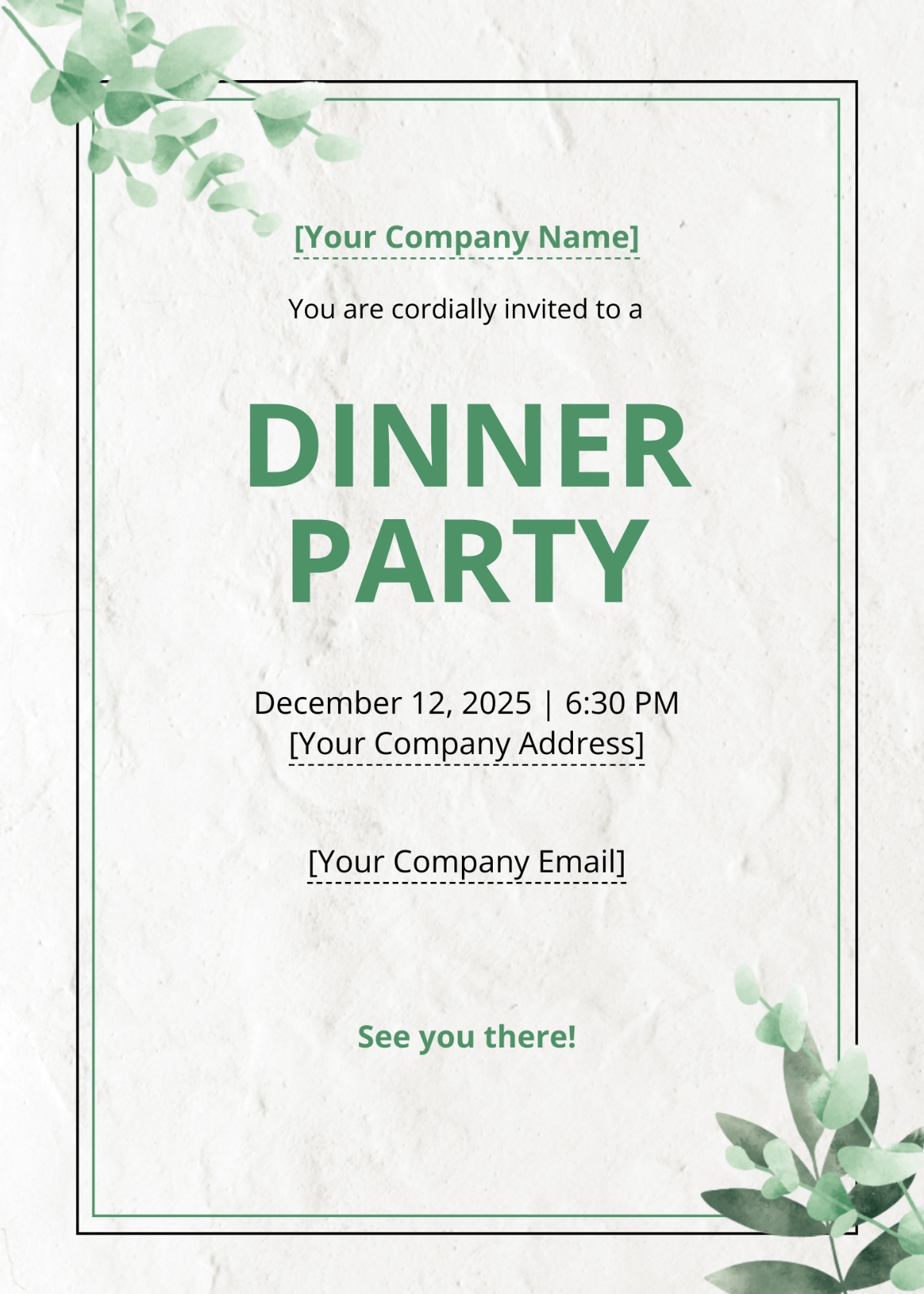 Formal Dinner Party Invitation Template Edit Online Download 