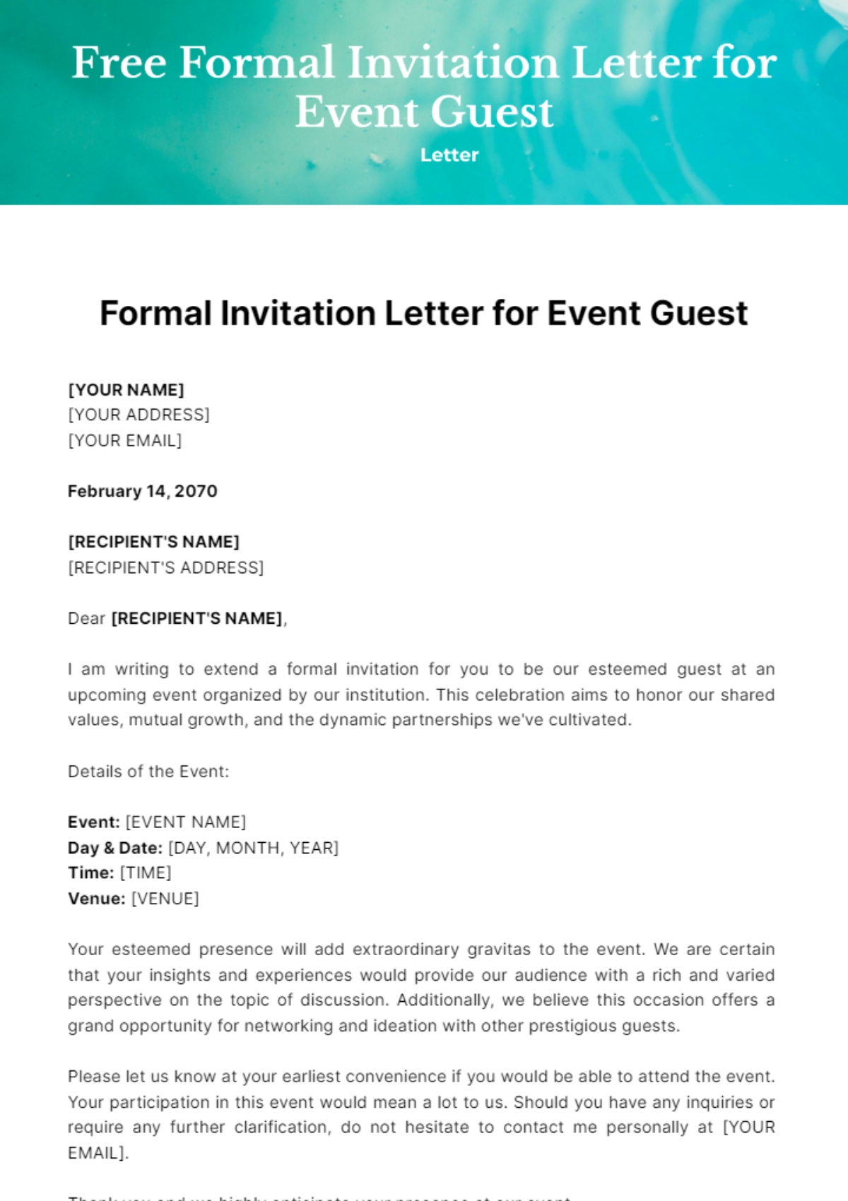 Formal Invitation Templates Edit Online Download Template