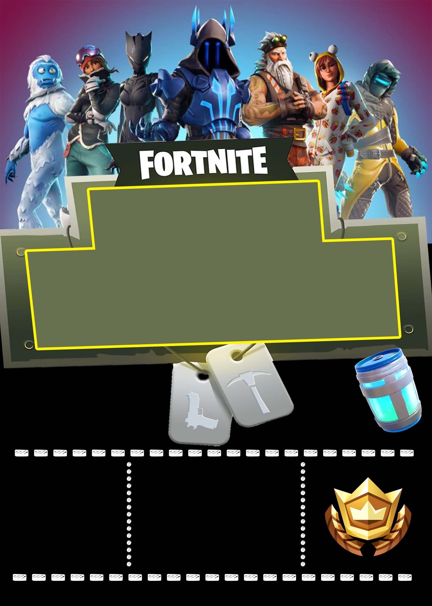 fortnite invitation template free