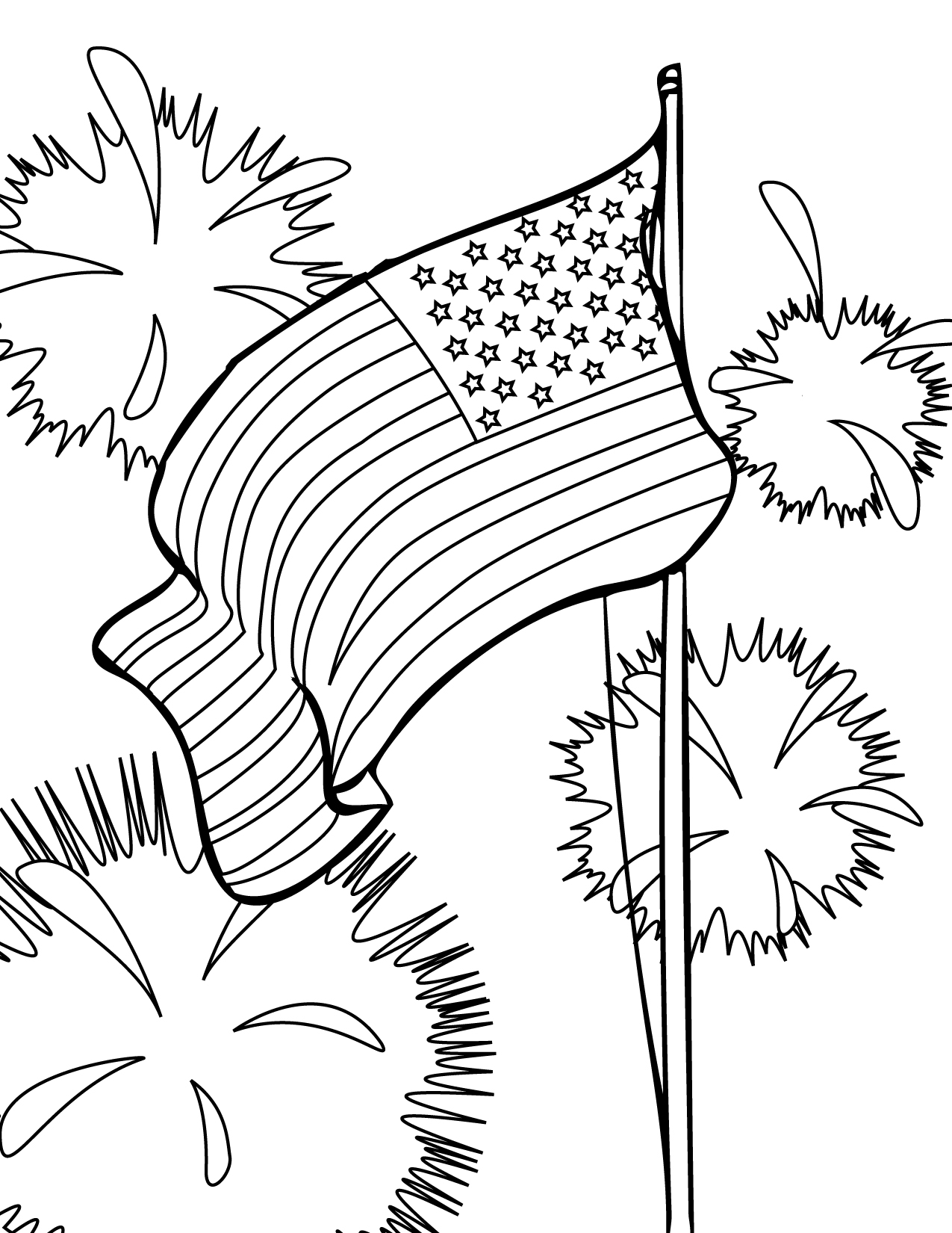 Fourth Of July Coloring Pages Flag Coloring Pages