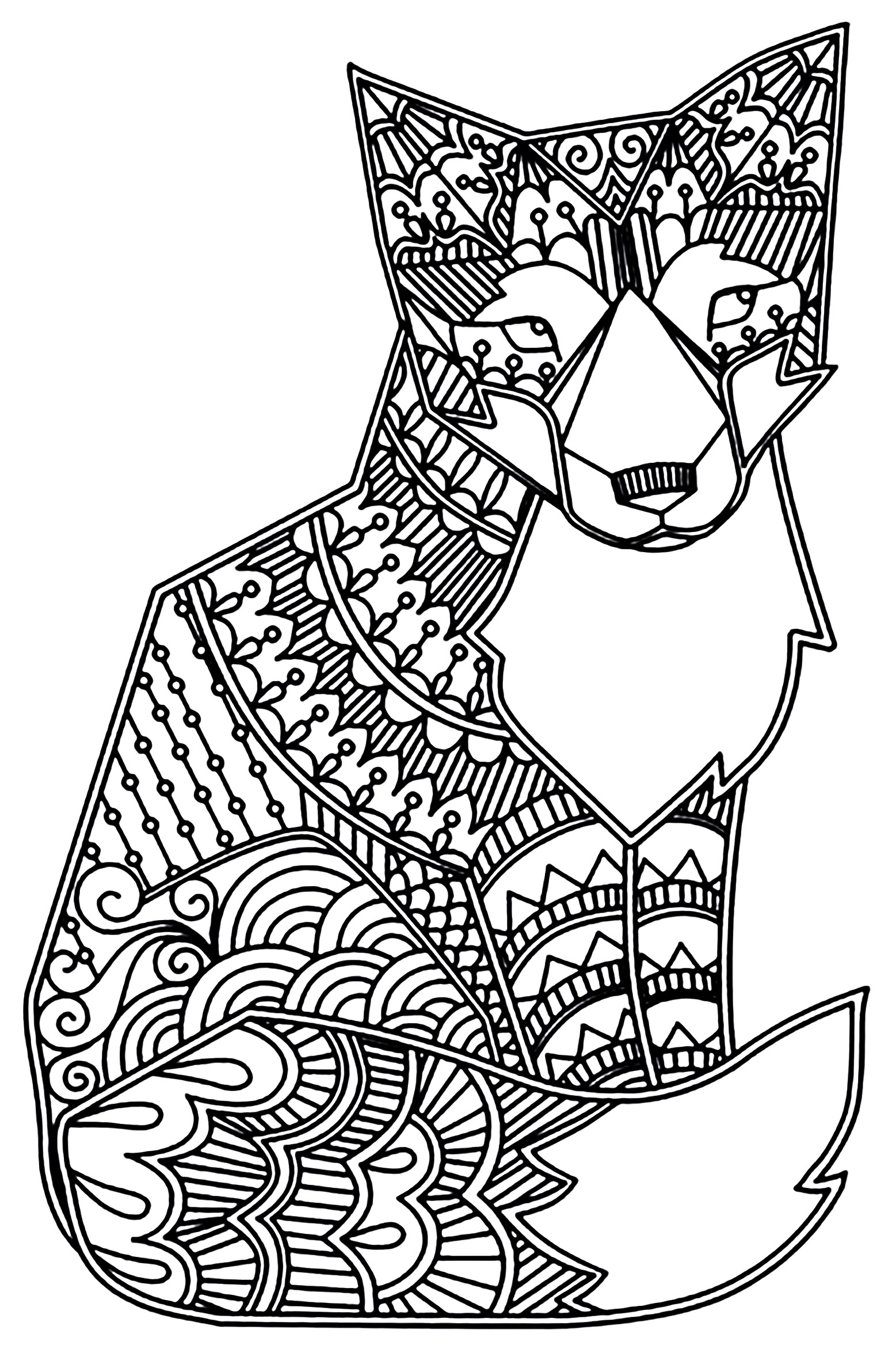 Fox Coloring Page Fox Coloring Page Mandala Coloring Pages Wolf Colors 