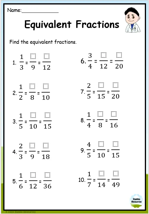 Fraction FREE Printable Worksheets Math Fractions 43 OFF