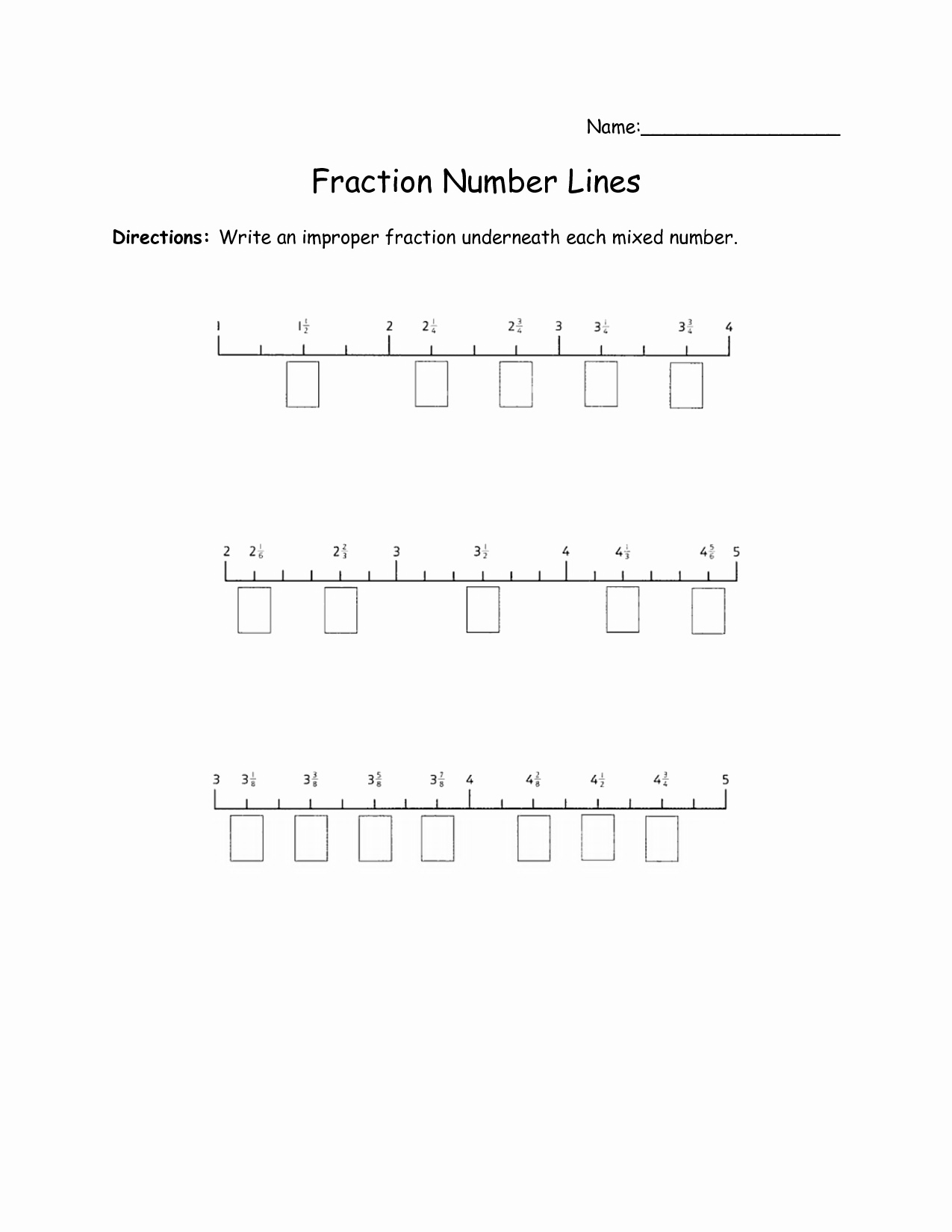 Fraction Number Line Worksheet Inspirational 7 Best Of Fractions Number 