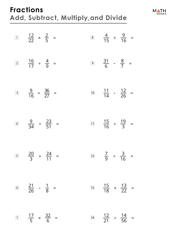 divide fractions worksheet