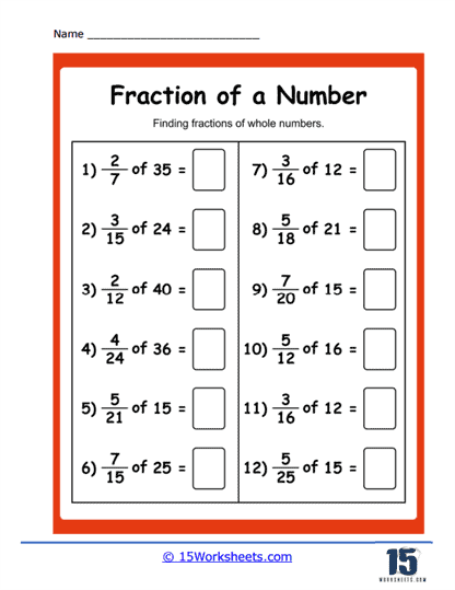 Fractions Of A Whole Number Worksheets 15 Worksheets Worksheets 