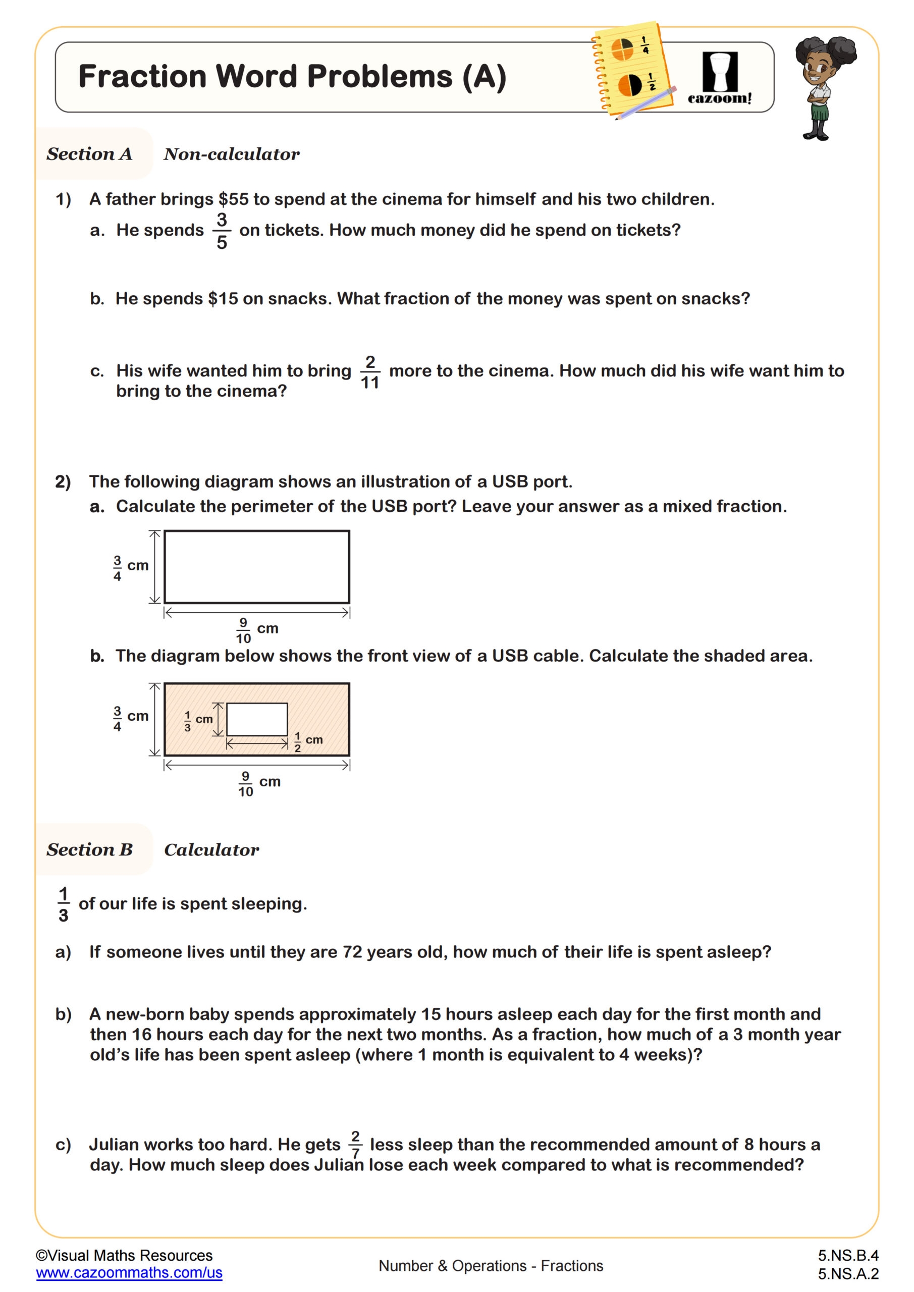Fractions Word Problems A Worksheet Fun And Engaging 5th Grade 